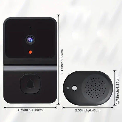 Intelligente WiFi-Türklingel mit eingebautem Akku – Drahtloses Sicherheitssystem, bidirektionale Audioübertragung, Nachtsicht, USB-aufladbar - Max