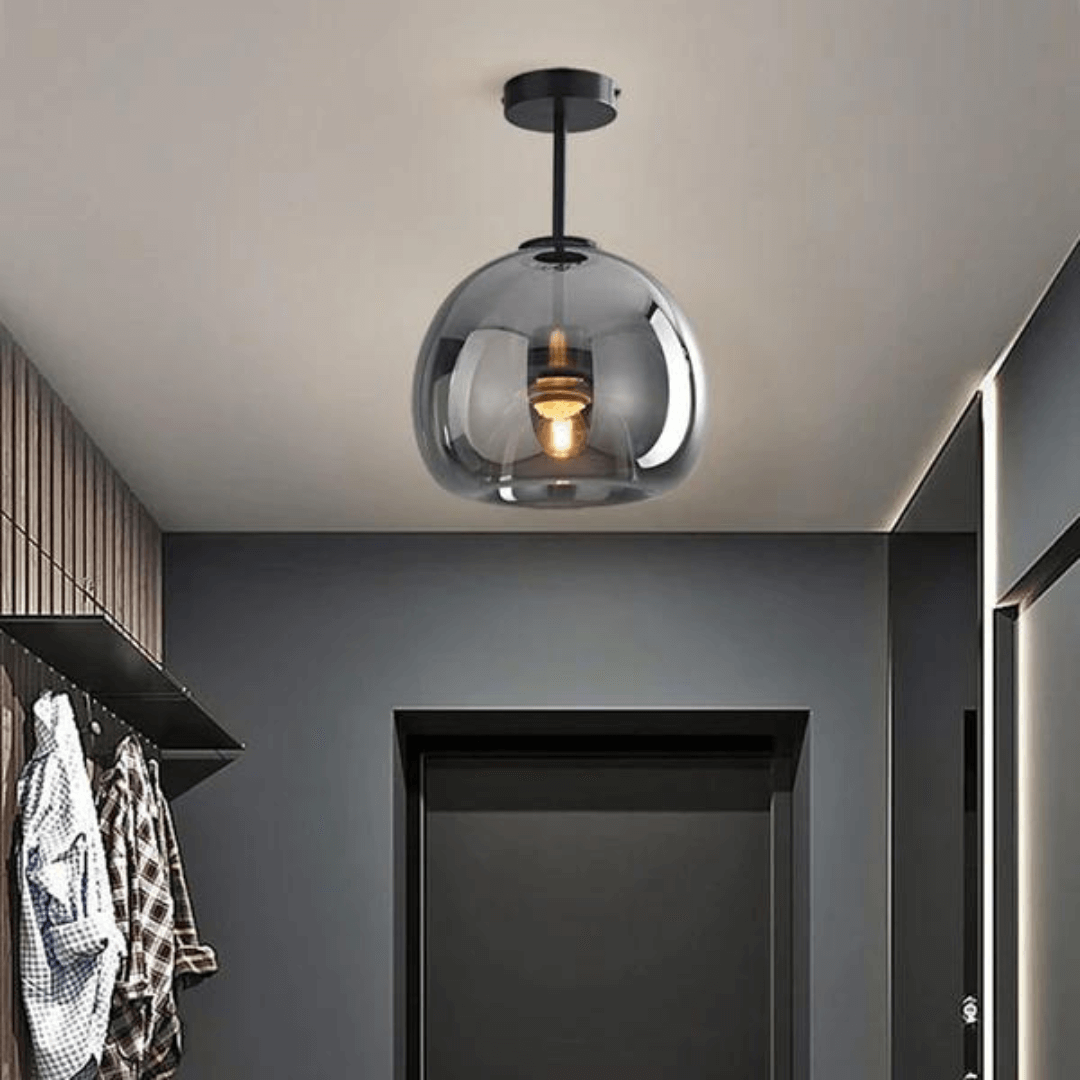 Moderne LED Deckenleuchte, Warmweiß, Metall &amp; Glas