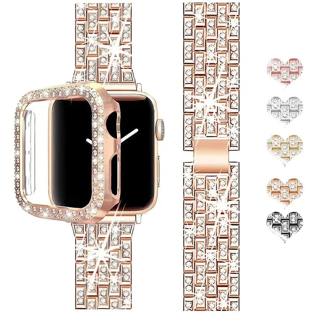 StellarGlitz Luxe Damen-Uhrenarmband und Diamantschild für die Apple Watch