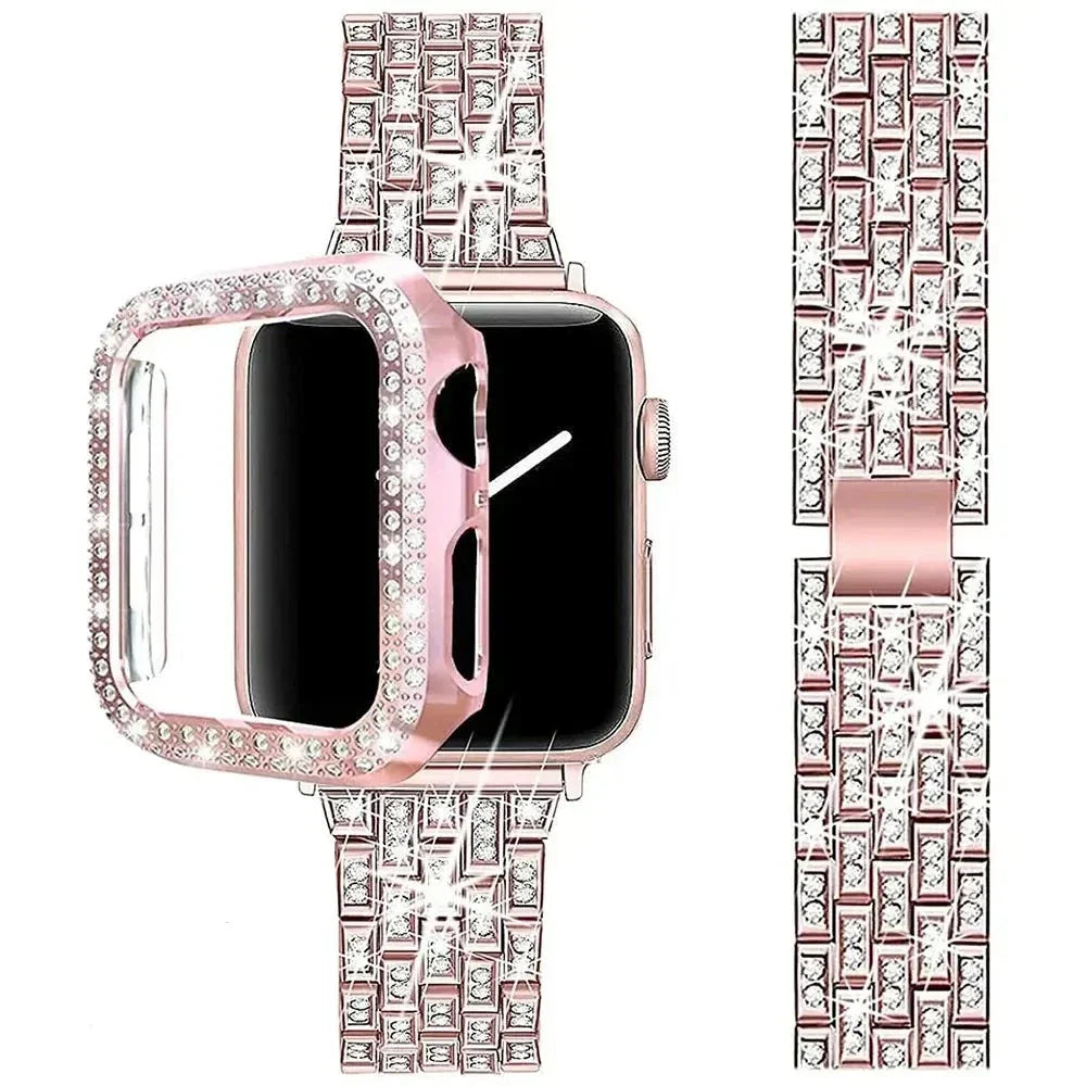 StellarGlitz Luxe Damen-Uhrenarmband und Diamantschild für die Apple Watch