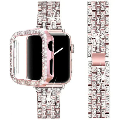 StellarGlitz Luxe Damen-Uhrenarmband und Diamantschild für die Apple Watch