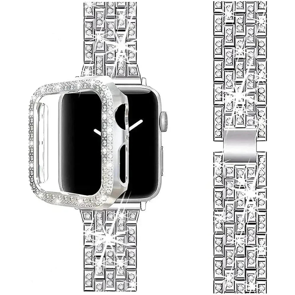 StellarGlitz Luxe Damen-Uhrenarmband und Diamantschild für die Apple Watch