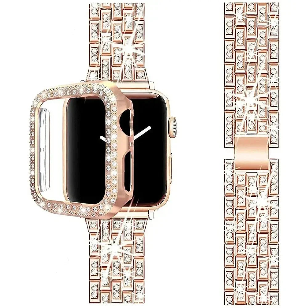 StellarGlitz Luxe Damen-Uhrenarmband und Diamantschild für die Apple Watch