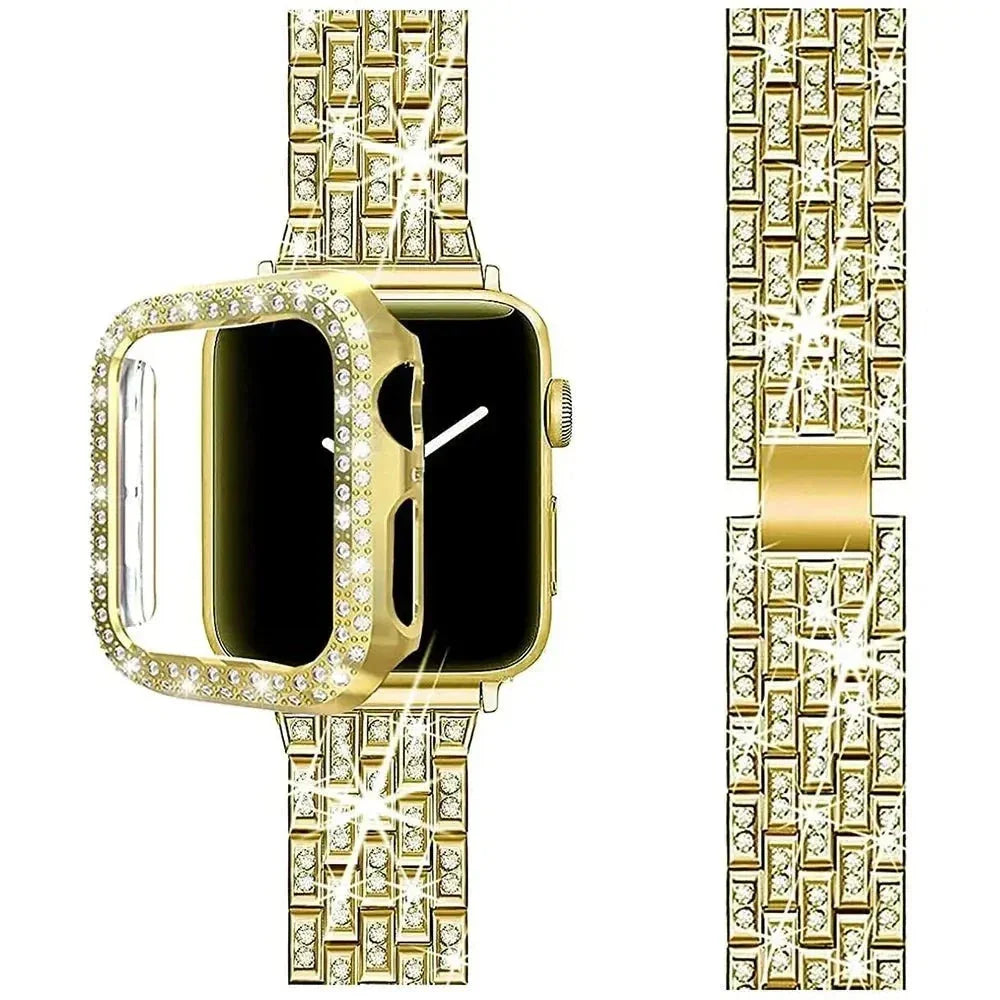 StellarGlitz Luxe Damen-Uhrenarmband und Diamantschild für die Apple Watch