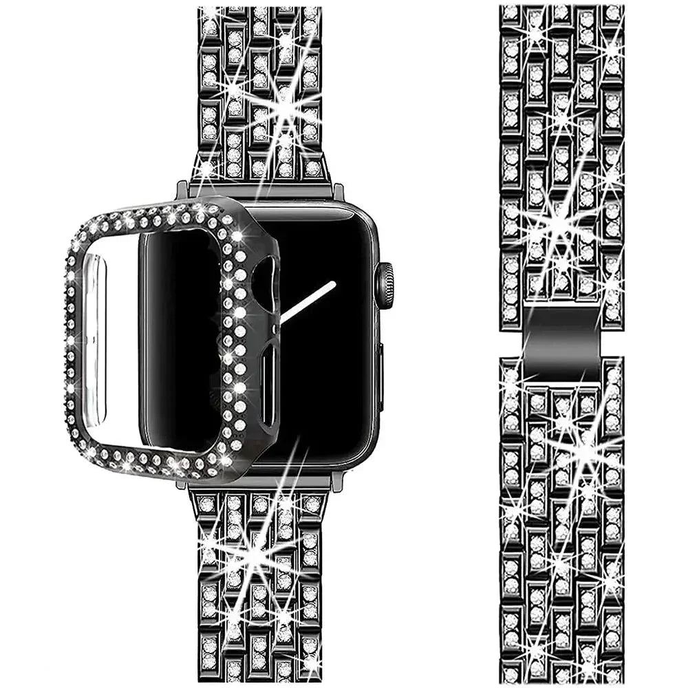 StellarGlitz Luxe Damen-Uhrenarmband und Diamantschild für die Apple Watch