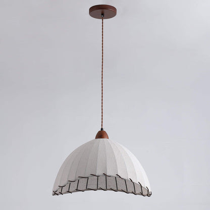 Holz &amp; Stoff Hängeleuchte