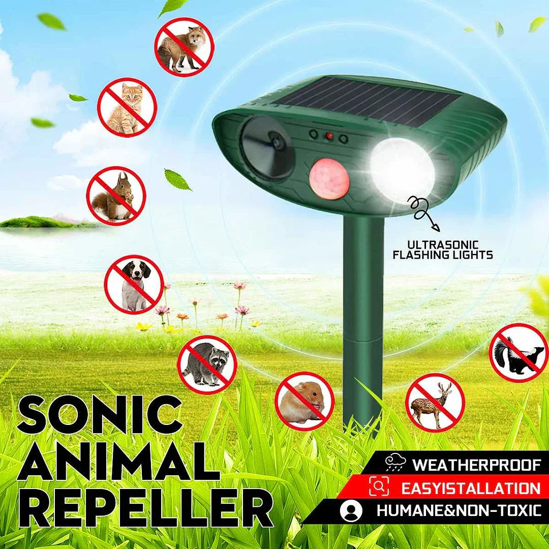 Solarbetriebener Ultraschall-Rehvertreiber - Effektiver Rehabschreckmittel für Gärten &amp; Höfe in 48 Stunden