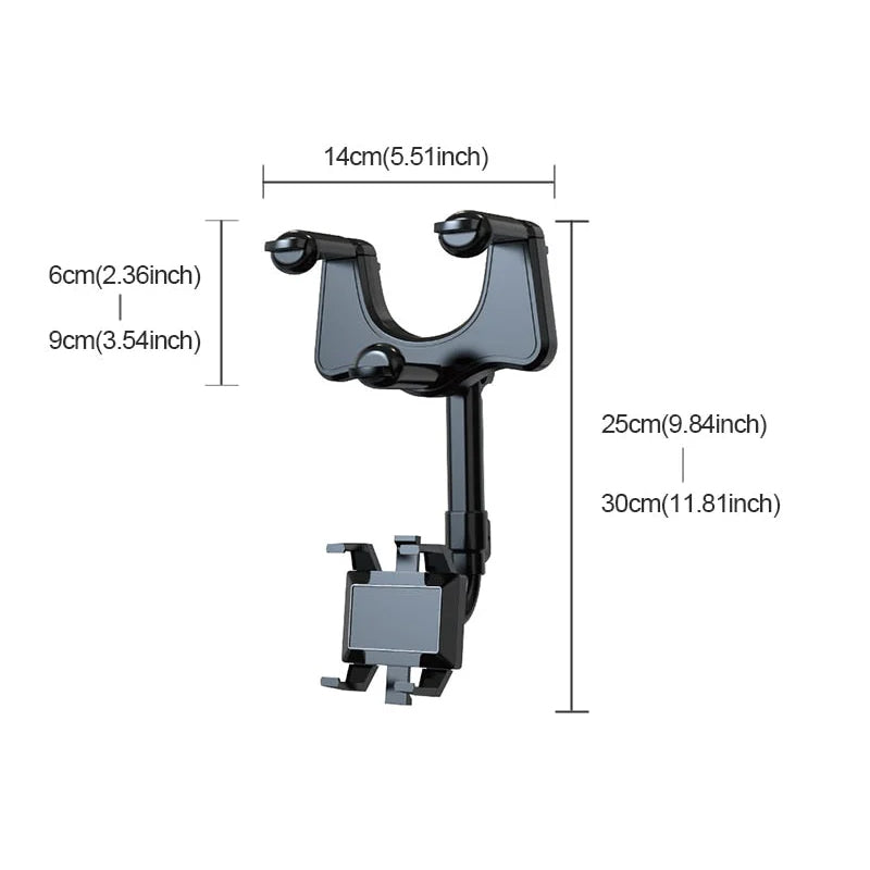 🤳🏽Multifunktionaler 360 Rotierbarer Auto-Rückspiegel Telefonhalter