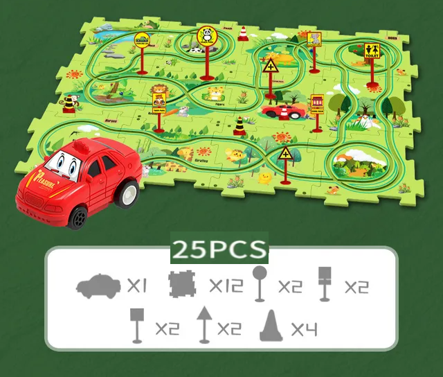 Elektrische Straßenbahn Spielzeug Multifunktionale Szene DIY Puzzle