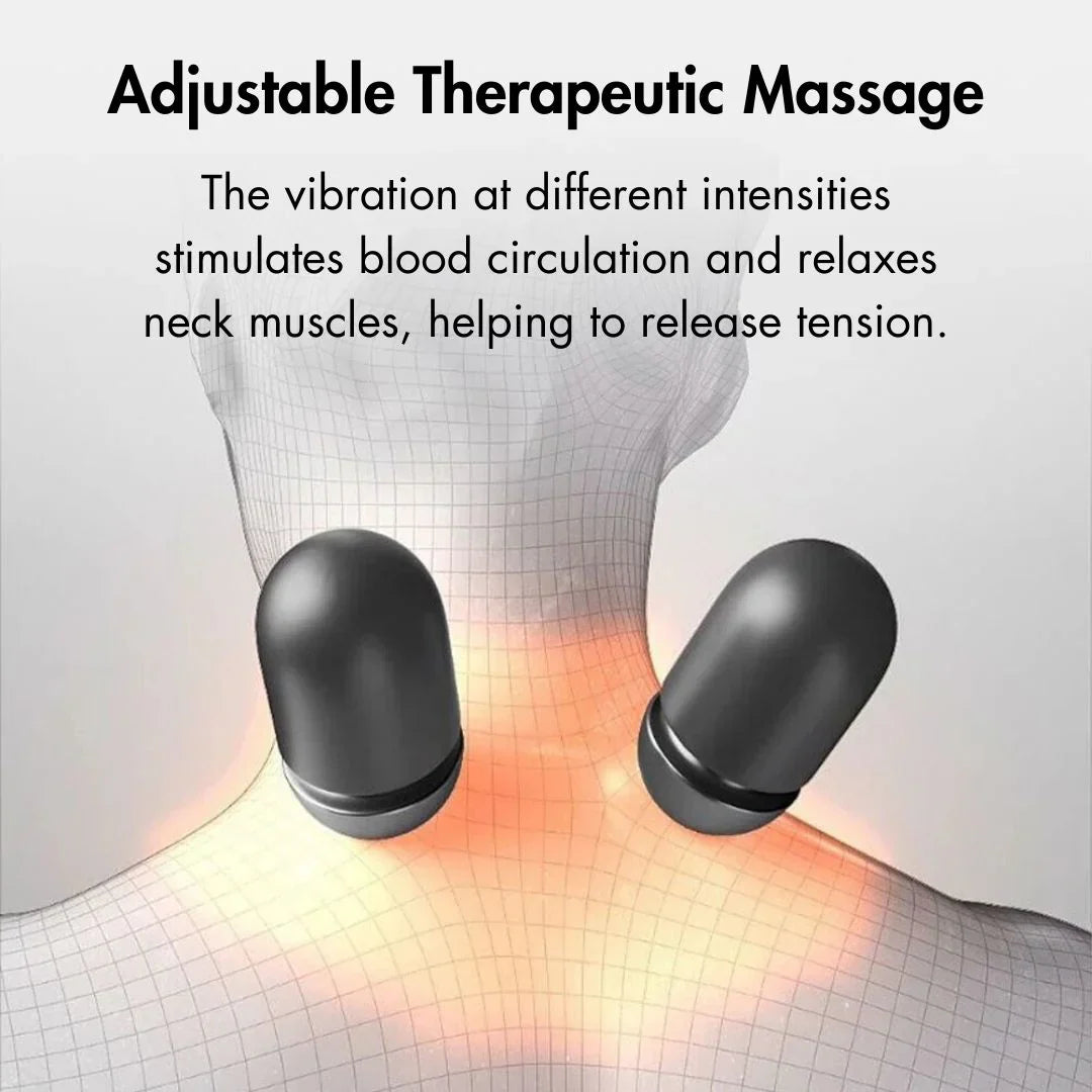 Nackenmassagegerät mit Wärme und Vibrationsmassage, USB-betrieben, ergonomisch, mehrfach einstellbar