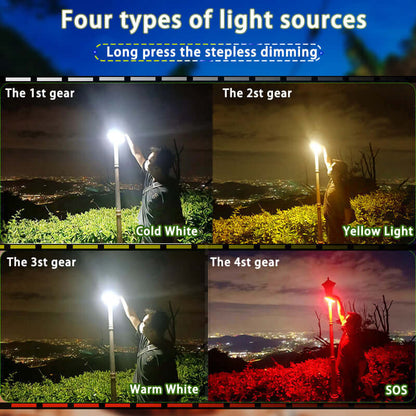 80W LED Solar Campinglampe mit Magnet &amp; Zoom