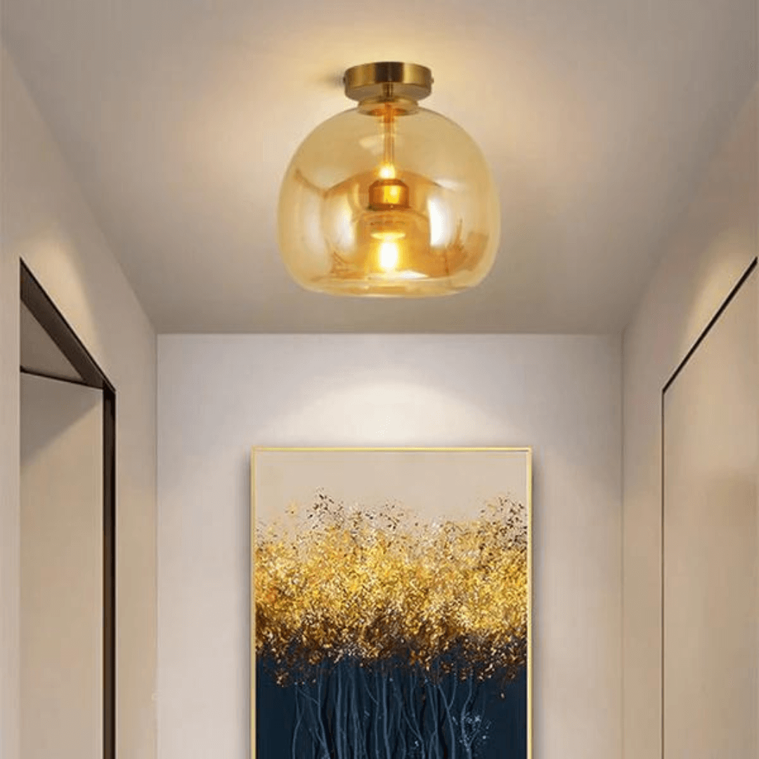 Moderne LED Deckenleuchte, Warmweiß, Metall &amp; Glas