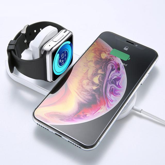 2 in 1 Drahtlose Ladeplatte für Smartphone &amp; iWatch