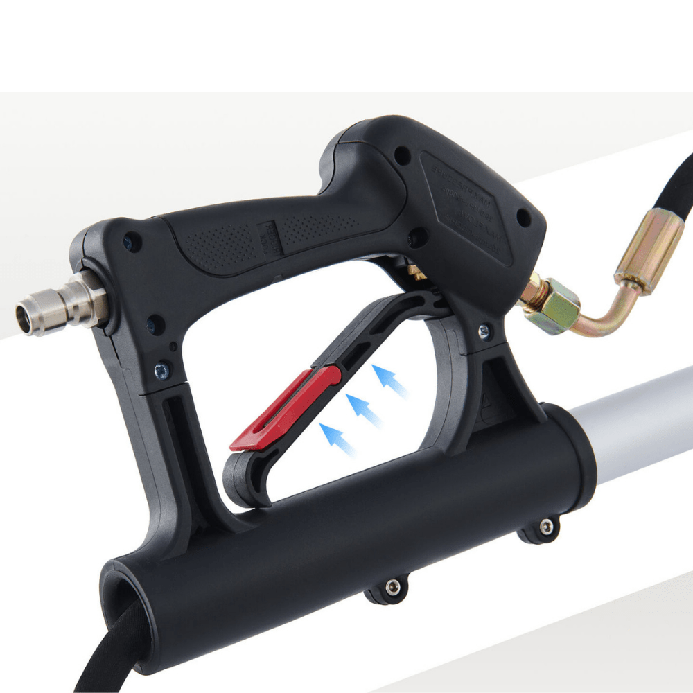 Teleskopverlängerungsstange Hochdruckreiniger 6–20 Fuß mit Adapter, Düsen &amp; Tragegurt