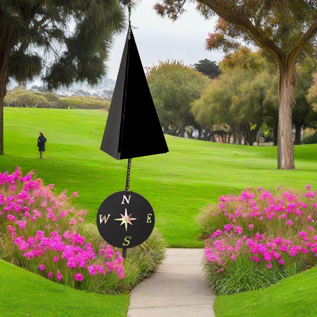 Wetterfeste Windglocke aus Cor-Ten-Stahl – Rostpatina, Außenbereich, 30 cm