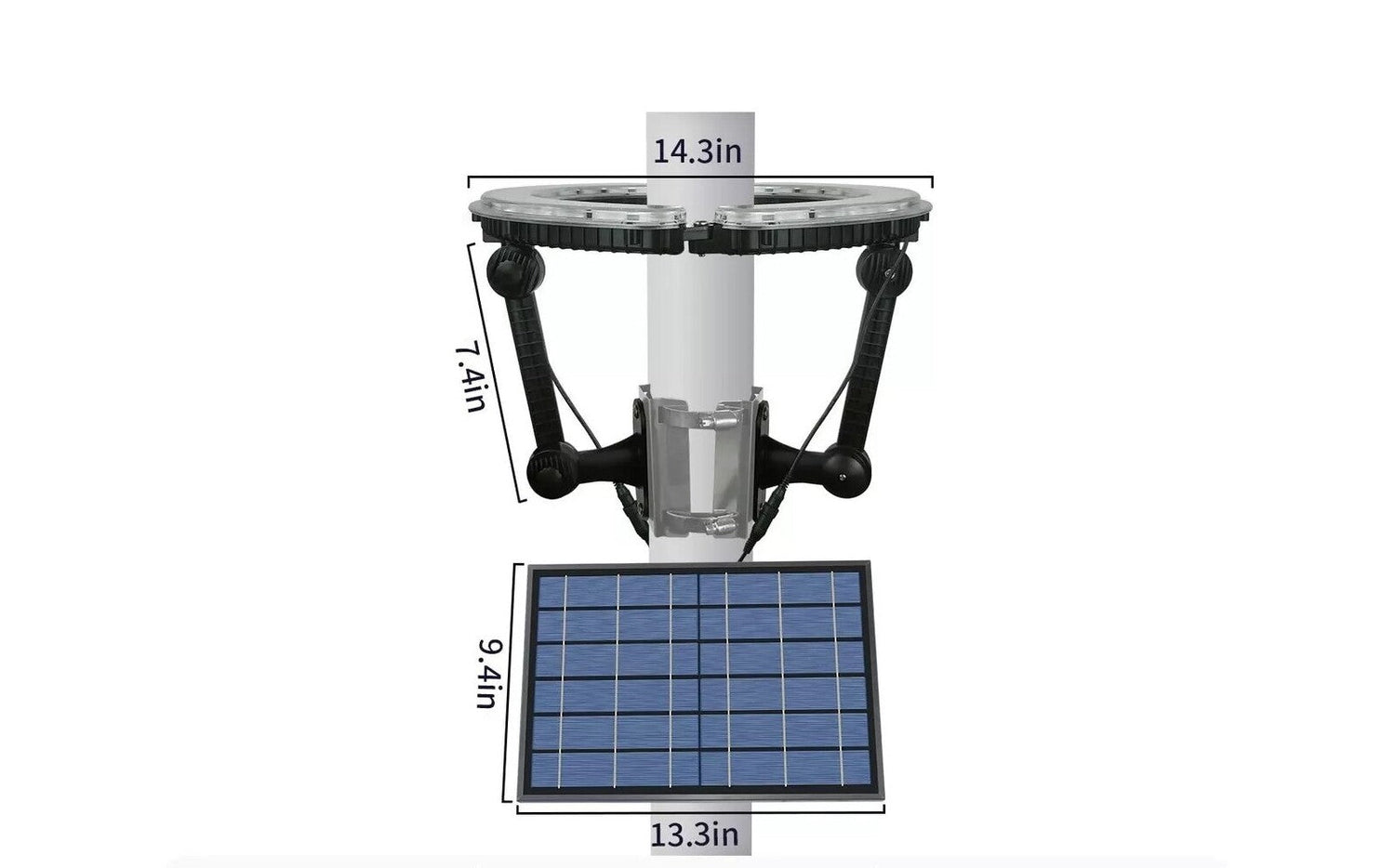Flagpole Solarlicht 4640 Lumen 12000mAh Wiederaufladbare Batterie Flaggenmastlicht Solarbetrieben 32 Hellste LED Außen wasserdicht Passt für einen Durchmesser von 2-6 Zoll Flaggenmasten Arbeitet bis zu 16 Stunden Flaggenlichter