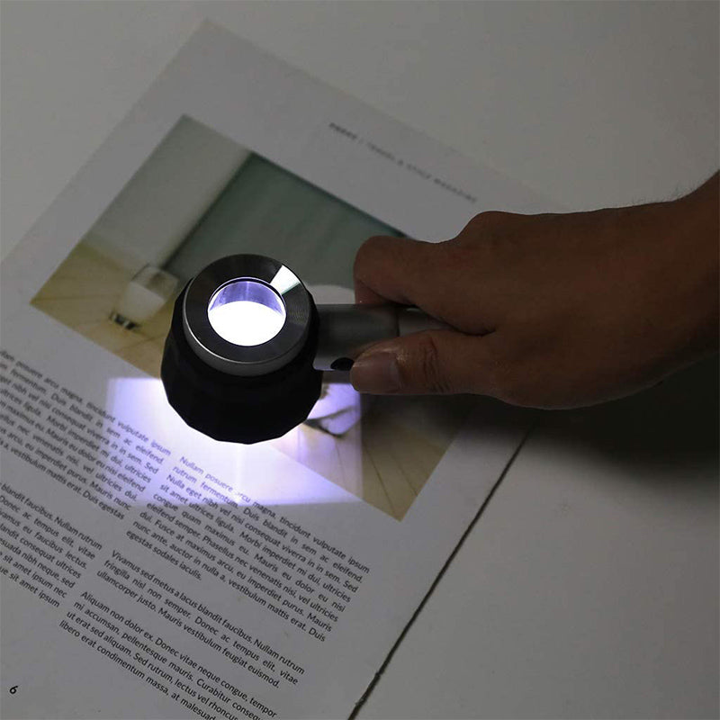 10X Vergrößerungsglas mit Skala und LED-Licht