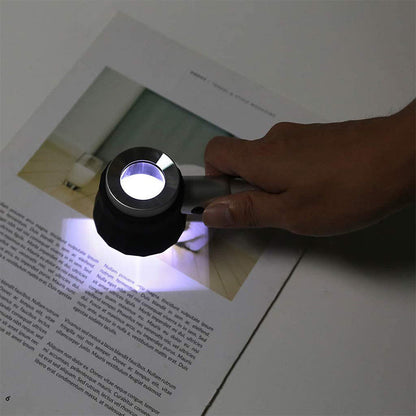 10X Vergrößerungsglas mit Skala und LED-Licht