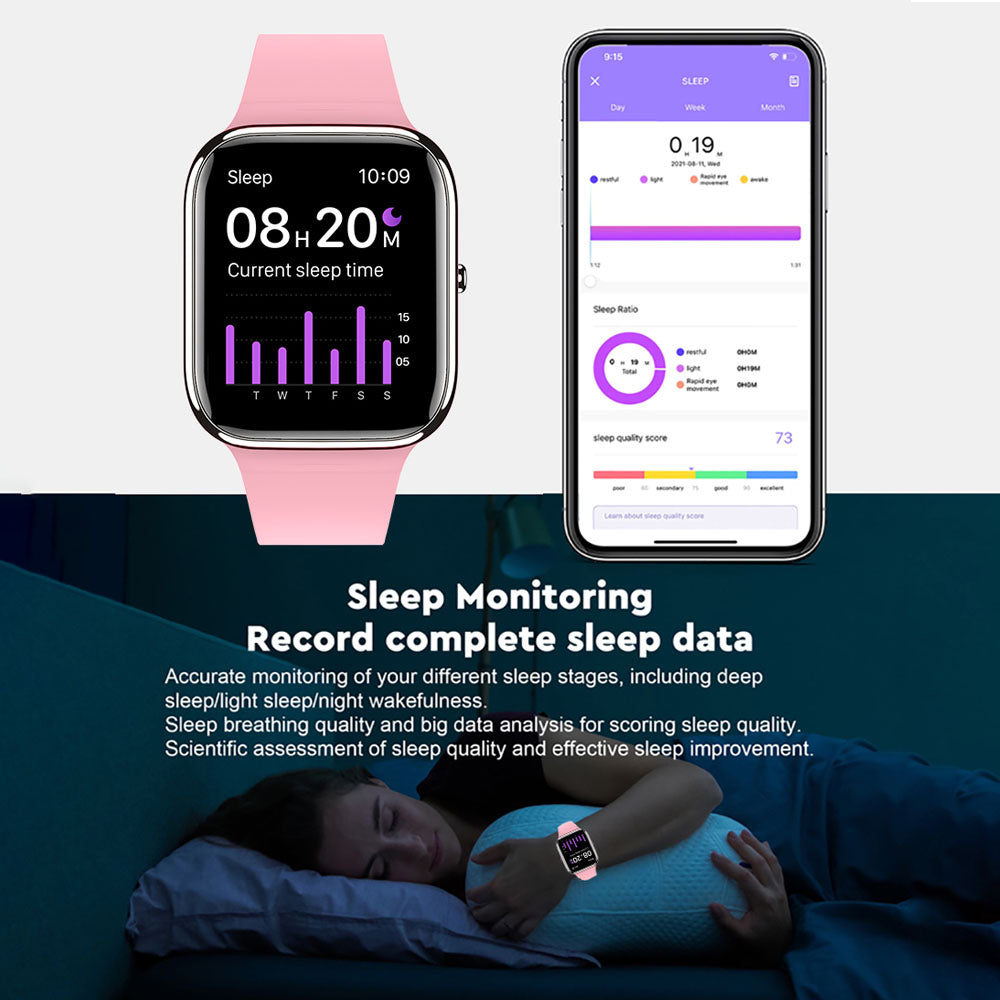 Zelara BCY9Pro Blutdruck-, Herzfrequenz-, Blutsauerstoff- und Blutzuckerüberwachung Bluetooth Sprechen Musik abspielen Gesundheit Wasserdichte Smartwatch