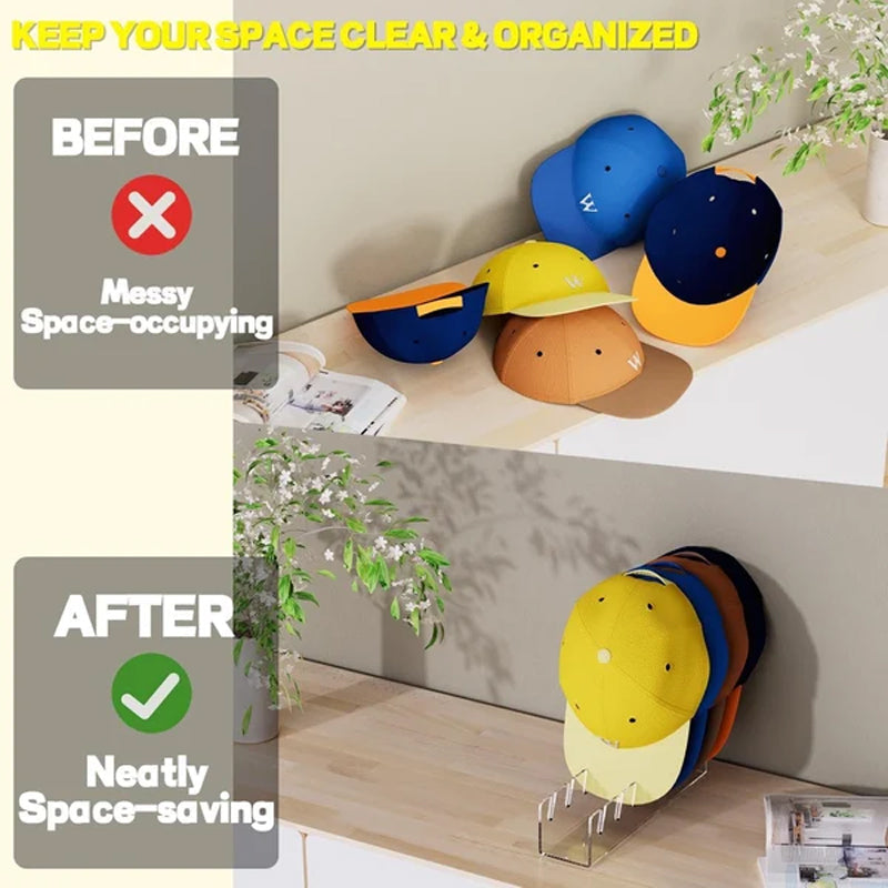 Acryl-Hatträger für Baseballcaps – 7 Fächer, stilvoll und platzsparend