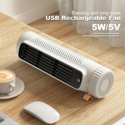 USB Turmventilator ohne Rotor mit 60° Luftstrom – Leiser Tischventilator für Innenräume