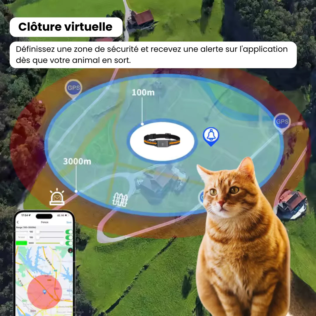 Zelara™ GPS-Halsband für Katzen – Unbegrenzte Reichweite, Keine Abonnementskosten