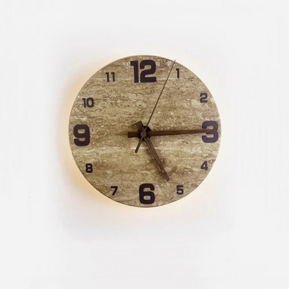 Secunda | Moderne Marmor LED Wanduhr 23 cm