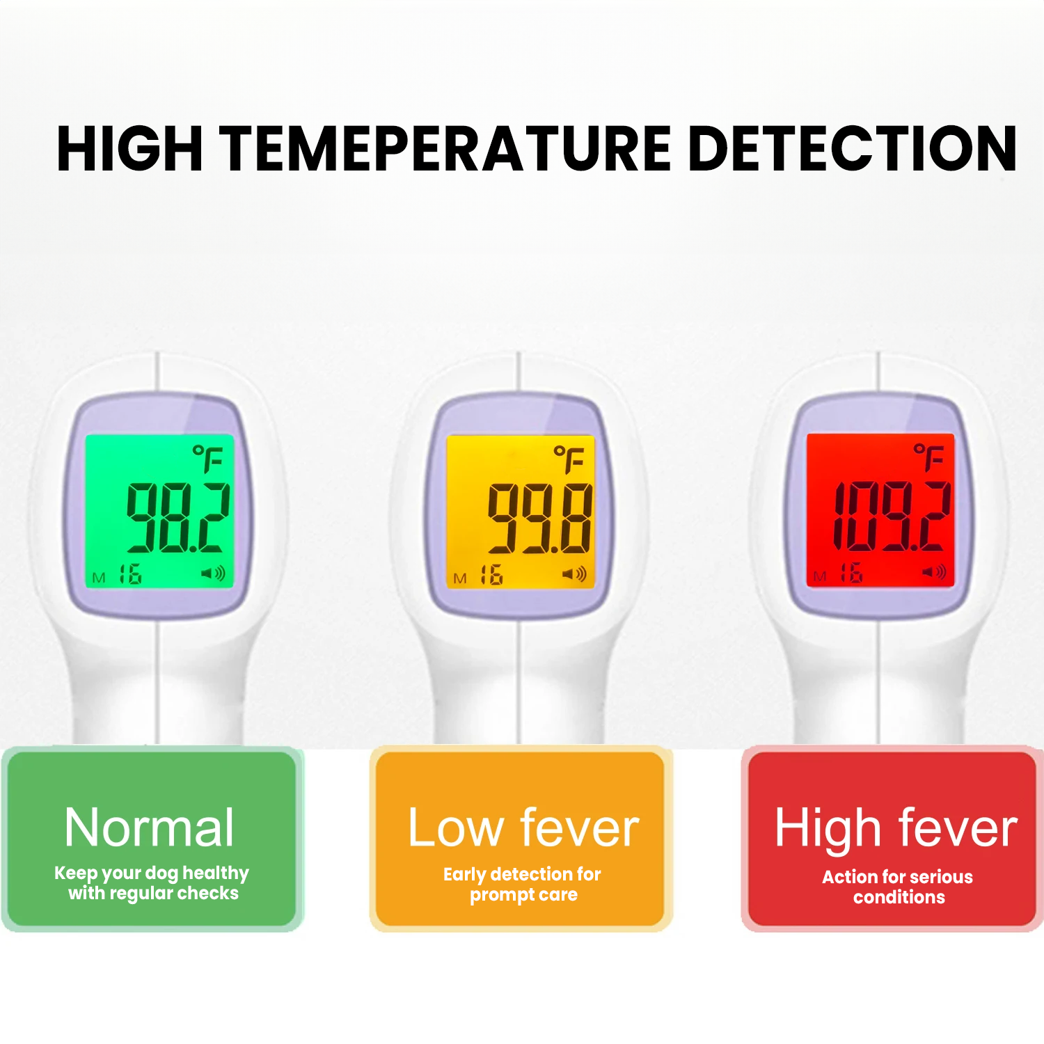 Kontaktloses Hundethermometer mit Ein-Klick-Ablesung