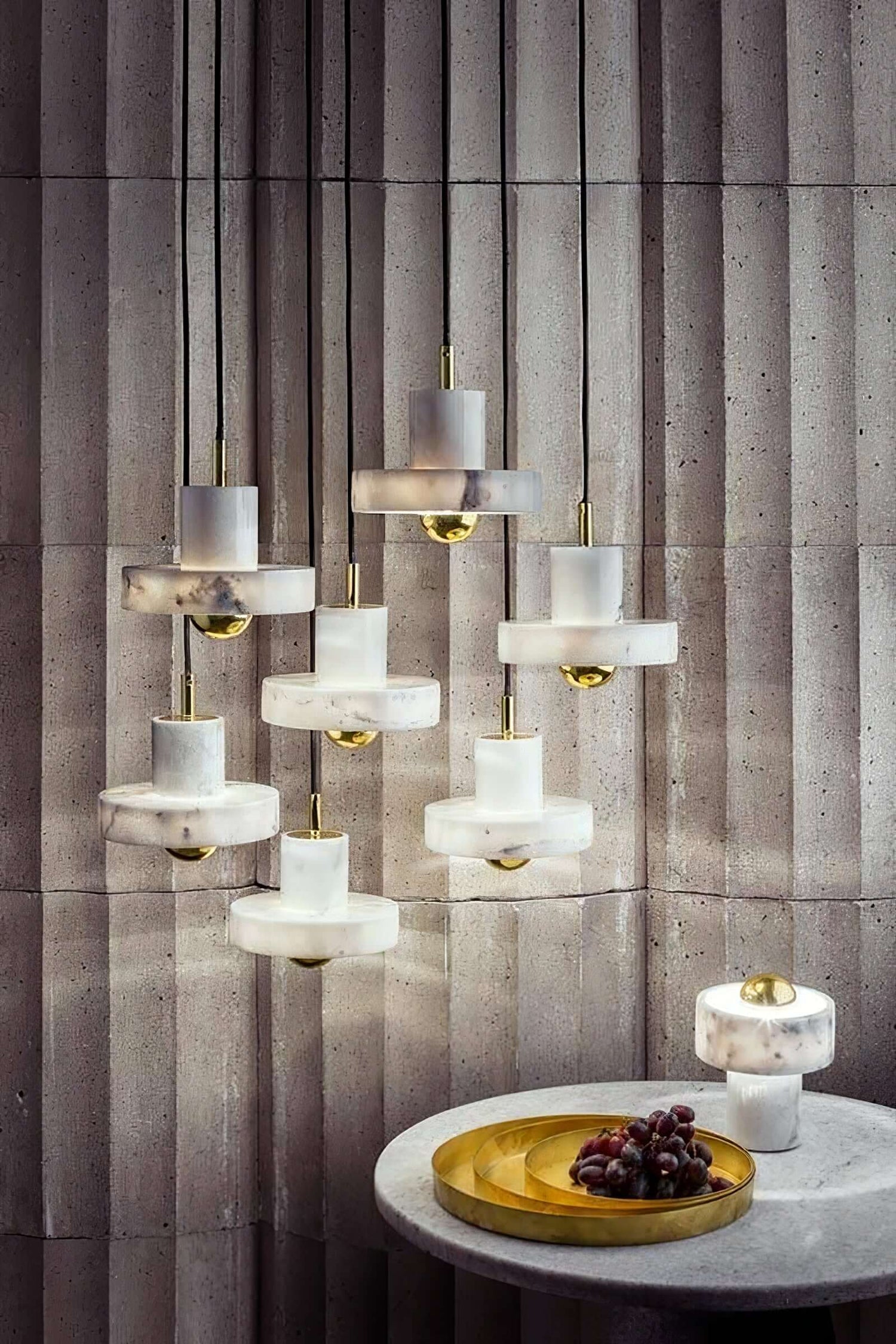 Marmor Hängeleuchte mit integrierter LED