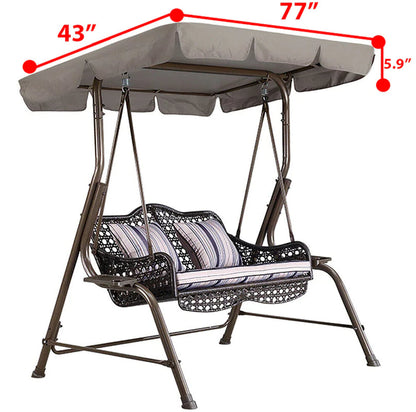 77&quot;X43&quot; Patio Outdoor Garten Schaukel 300D Sonnendach Ersatz Veranda Oberteil Abdeckung Sitz