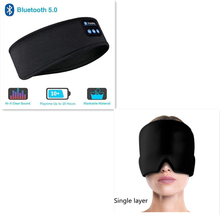 Kabellose Bluetooth-Schlafkopfhörer, Stirnband, dünn, weich, elastisch, bequem, Musik-Ohrhörer, Augenmaske für Seitenschläfer, Sport