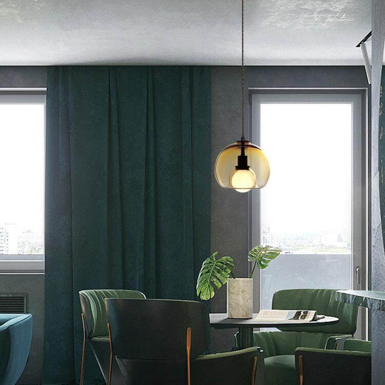 Moderne Pendelleuchte - Metall &amp; Glas