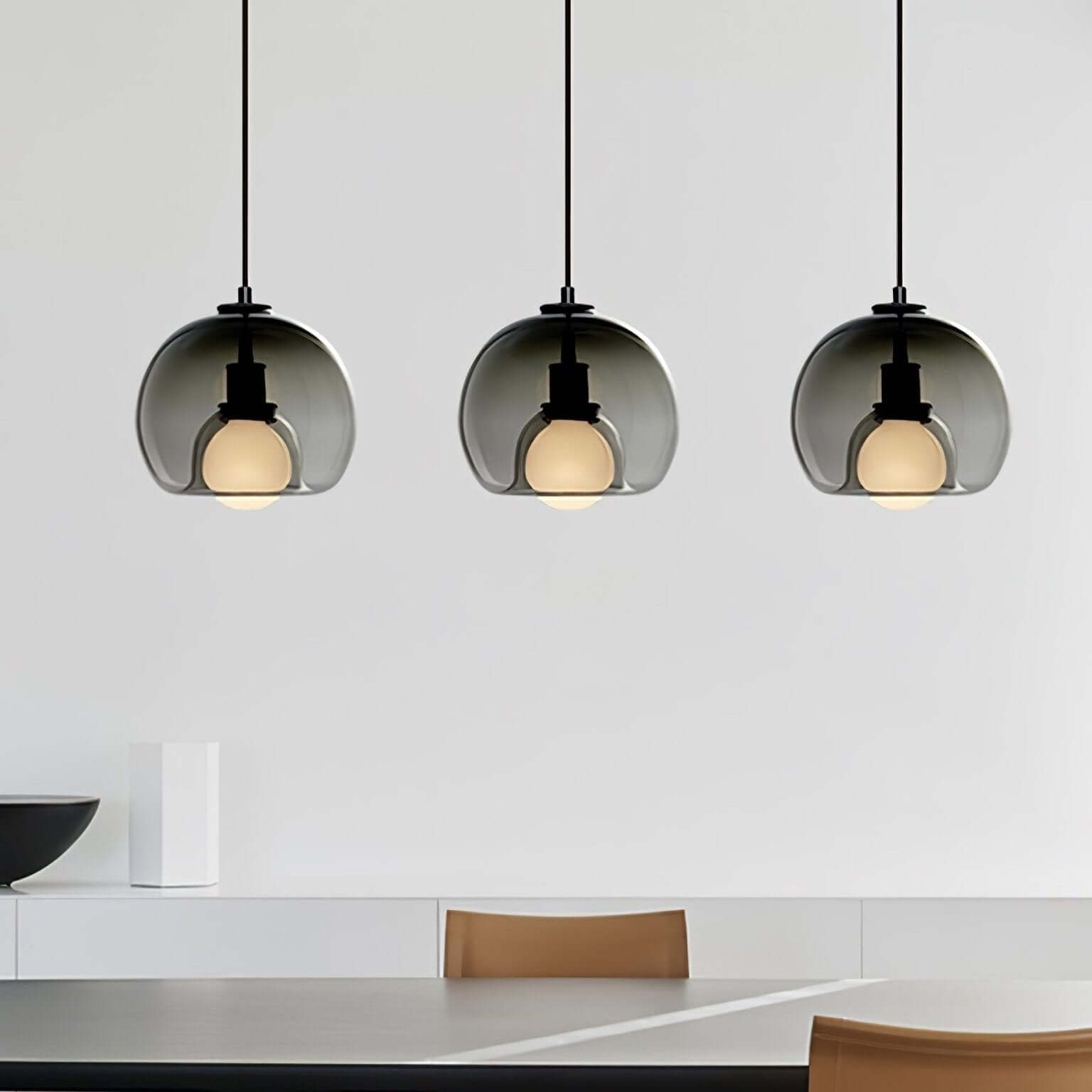 Moderne Pendelleuchte - Metall &amp; Glas