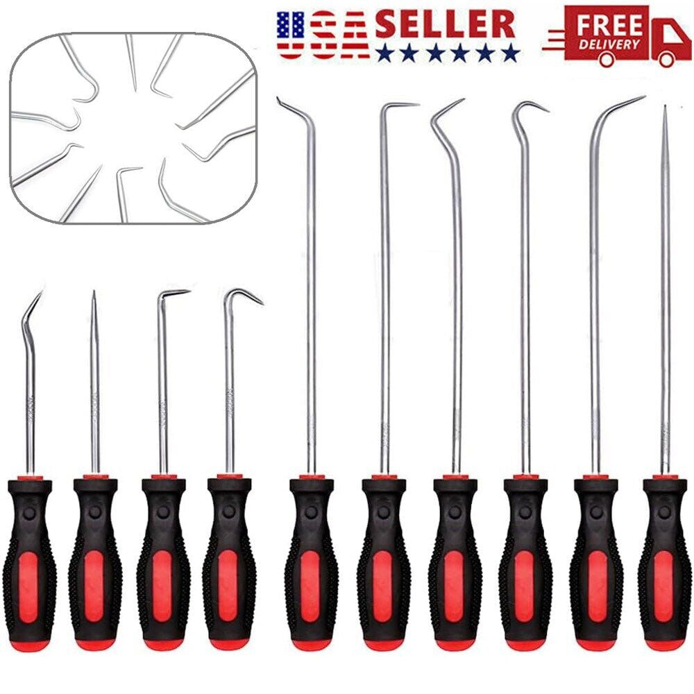 Extra langes Pick- und Hook-Set mit Soft Grip für O-Ring Entfernen 10 Teile