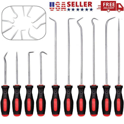 Extra langes Pick- und Hook-Set mit Soft Grip für O-Ring Entfernen 10 Teile