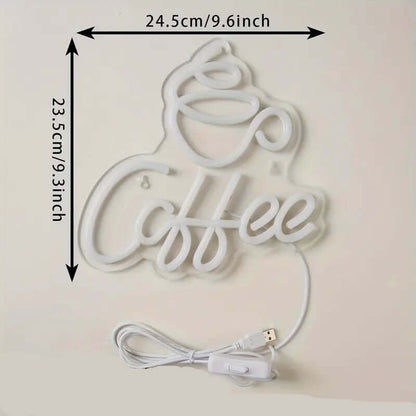 LED-Neon-Kaffee-Schriftzug - Wanddeko für Kaffeeliebhaber