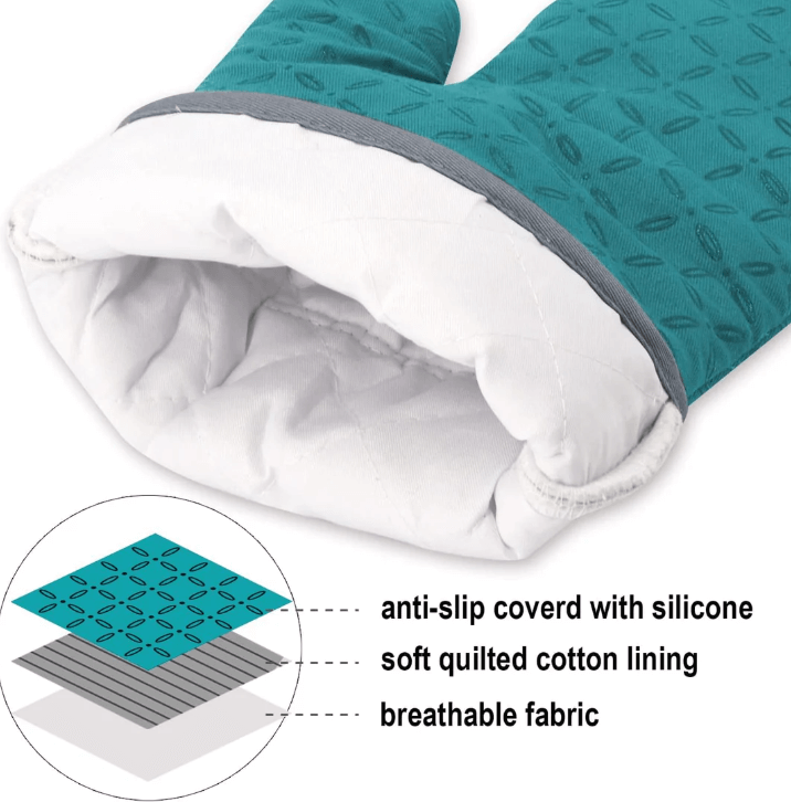 Hitzebeständiges 6er Set - Ofenhandschuhe &amp; Topflappen