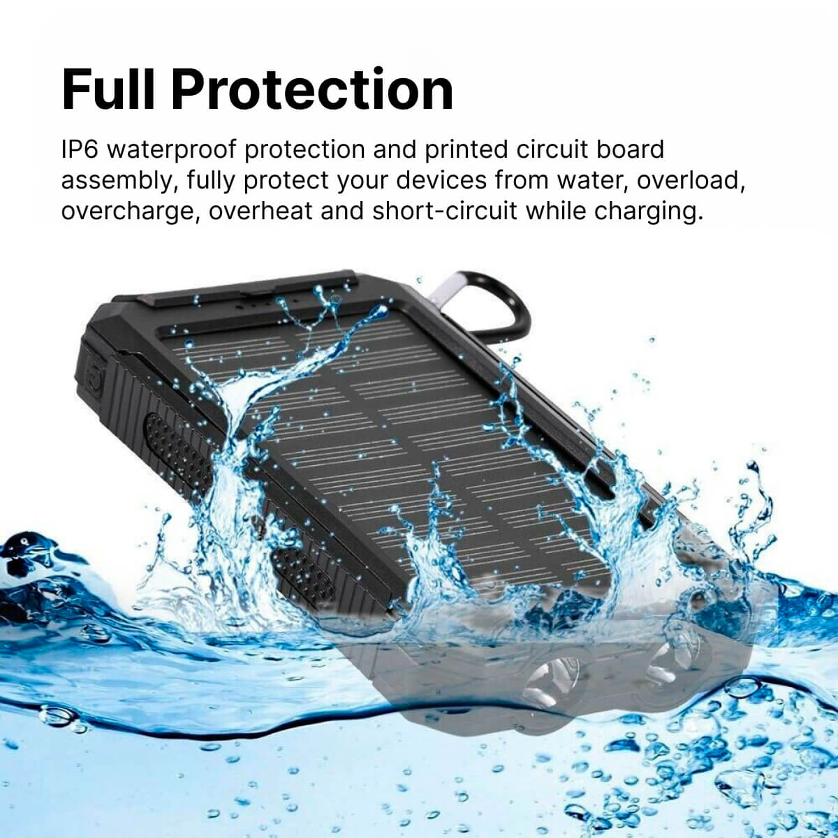 20000mAh Wasserdichte Powerbank mit Solartechnologie