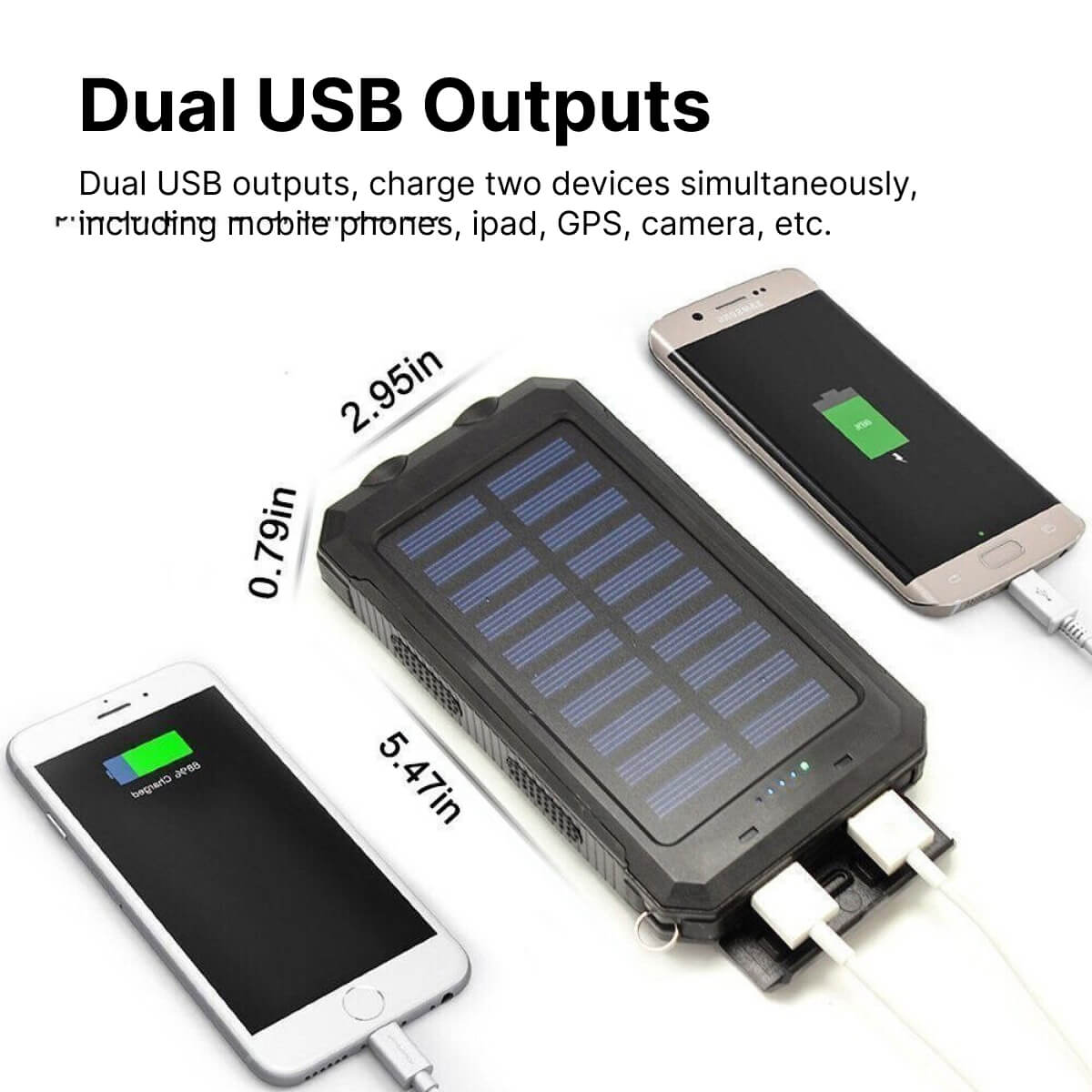 20000mAh Wasserdichte Powerbank mit Solartechnologie