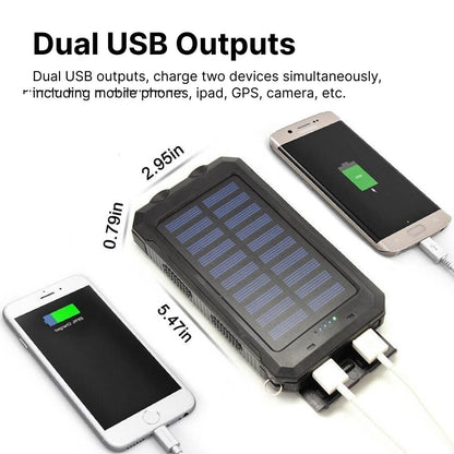 20000mAh Wasserdichte Powerbank mit Solartechnologie