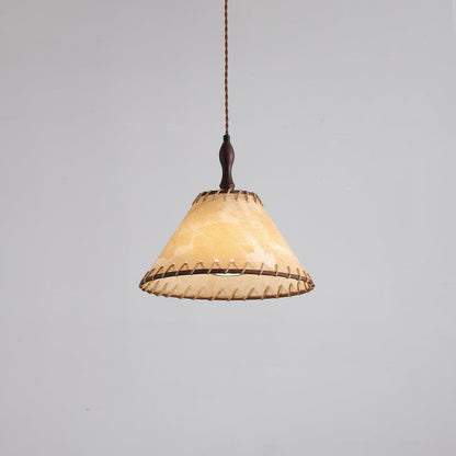 Holz &amp; Stoff Hängeleuchte