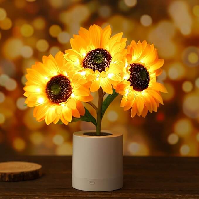 LED Sonnenblumenlampe Stimmungslicht Dekoleuchte