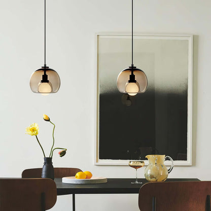 Moderne Pendelleuchte - Metall &amp; Glas