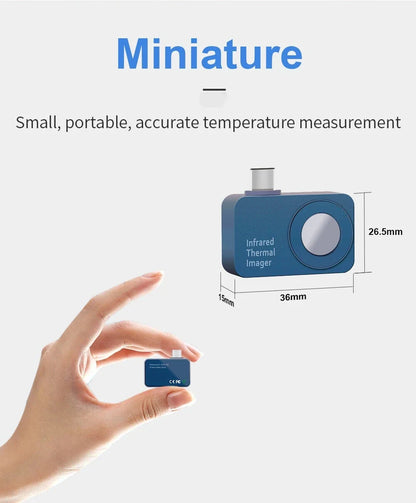 Professioneller T7S+ Infrarot-Thermografie-Kamera mit Makroobjektiv, 256x192 Hochauflösung, -15°C bis 600°C Bereich, 30-50mm Fokus, Mobile App zur Fehlerdiagnose von Solargeräten