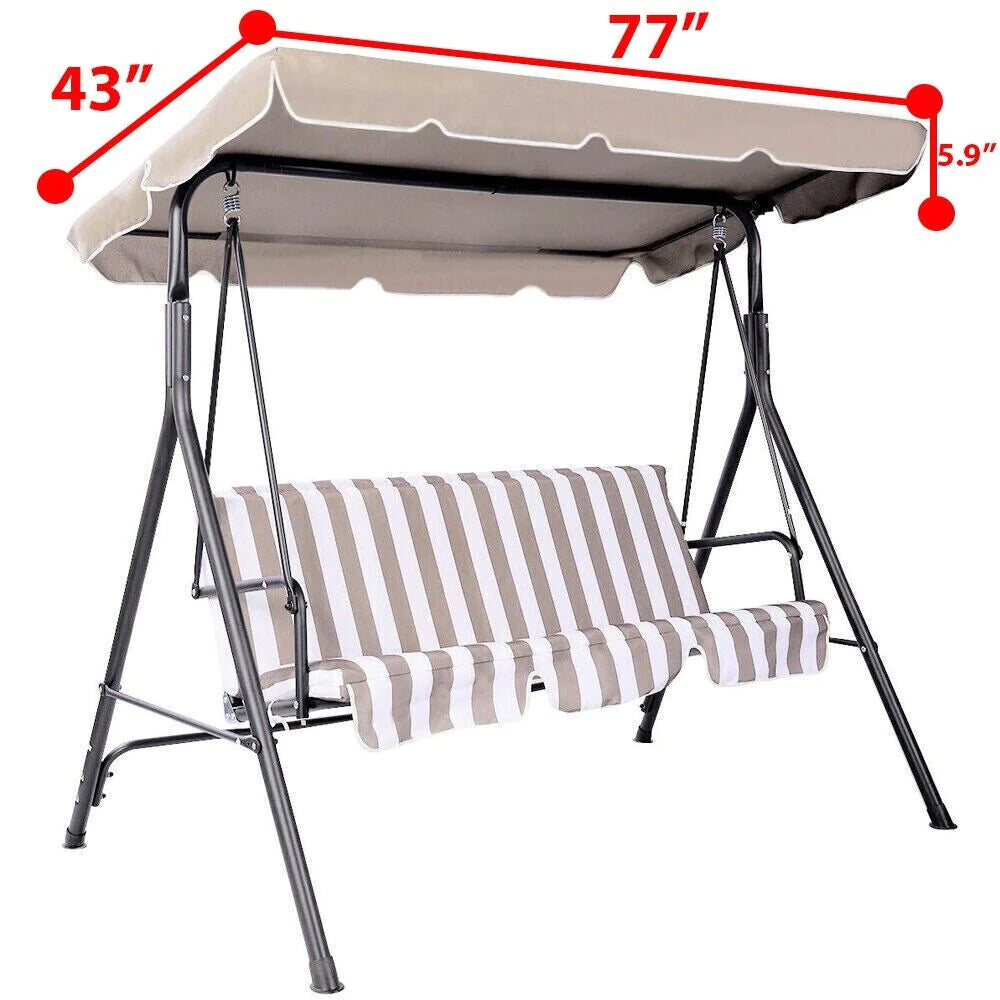 77&quot;X43&quot; Patio Outdoor Garten Schaukel 300D Sonnendach Ersatz Veranda Oberteil Abdeckung Sitz