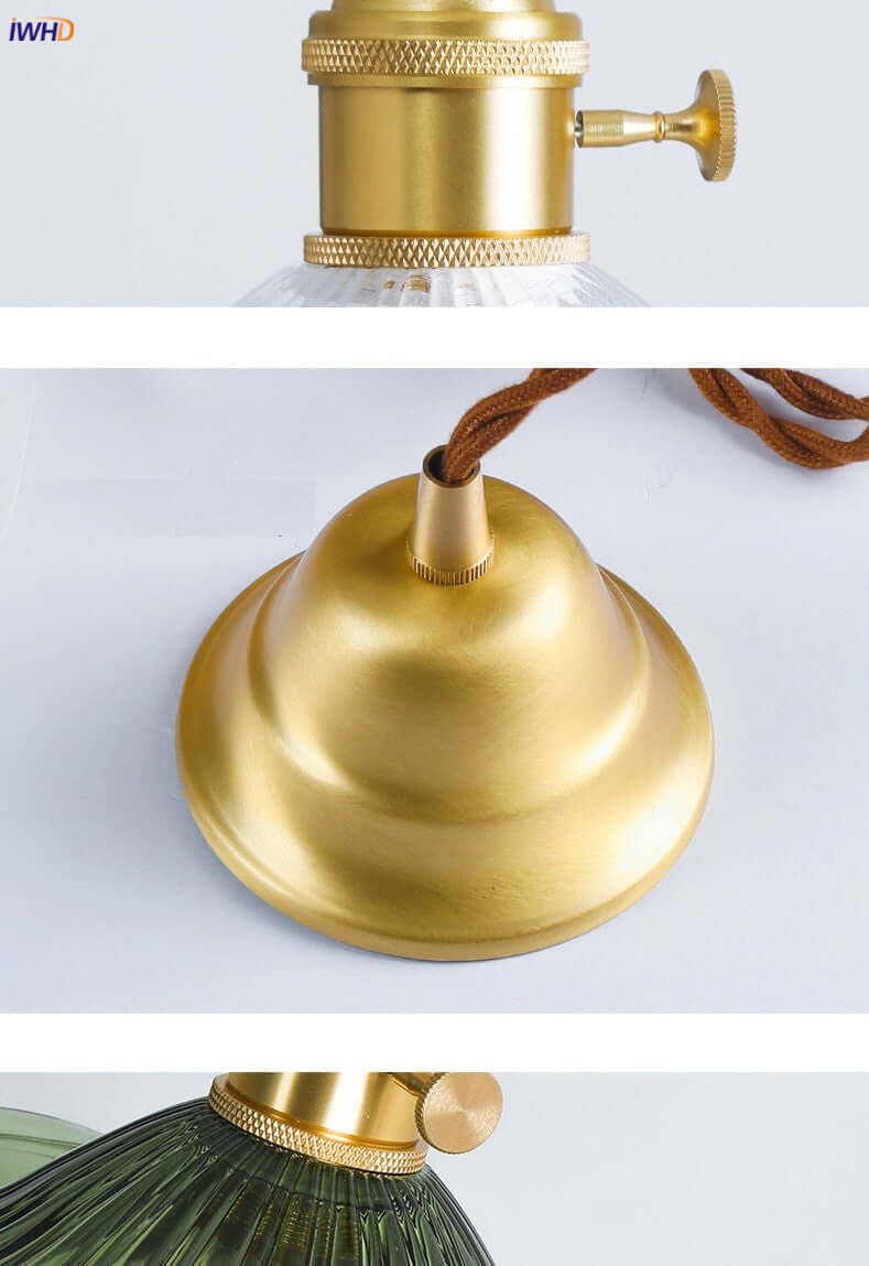 LED-Hängeleuchte, Buntglas &amp; Kupfer - Modernes Design