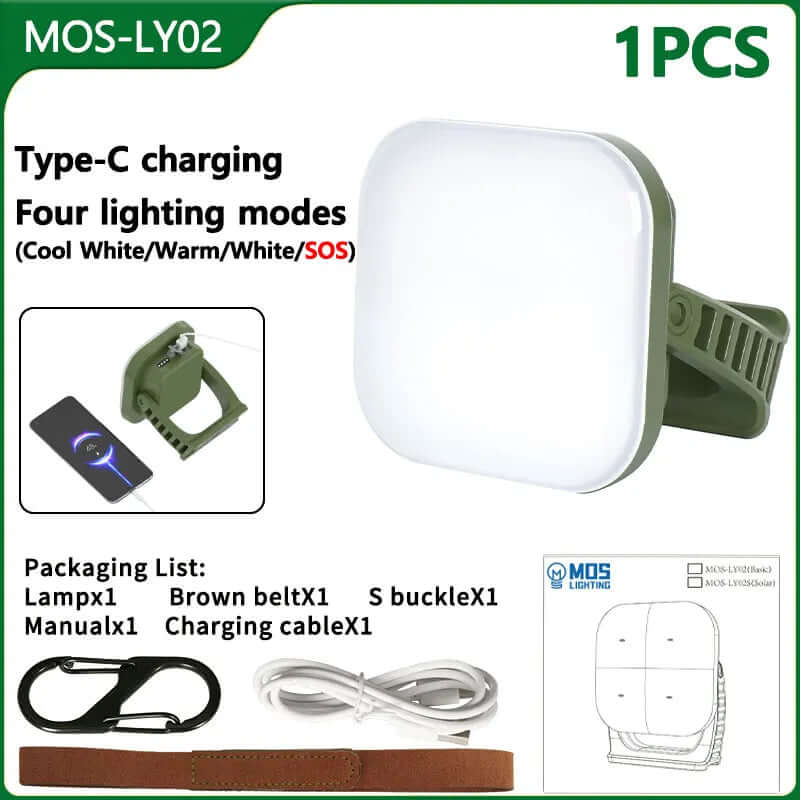 80W LED Solar Campinglampe mit Magnet &amp; Zoom