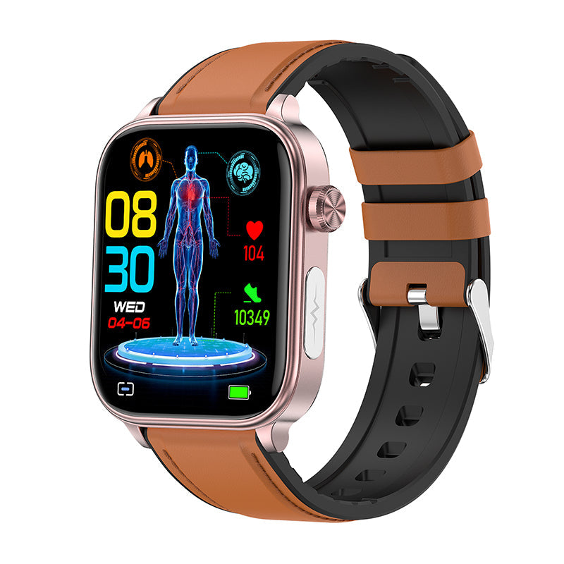 Smartwatch mit EKG, Blutzucker &amp; Gesundheitscheck – 30s Mikro-Analyse, Bluetooth-Anrufe, IP68, HRV-Funktion