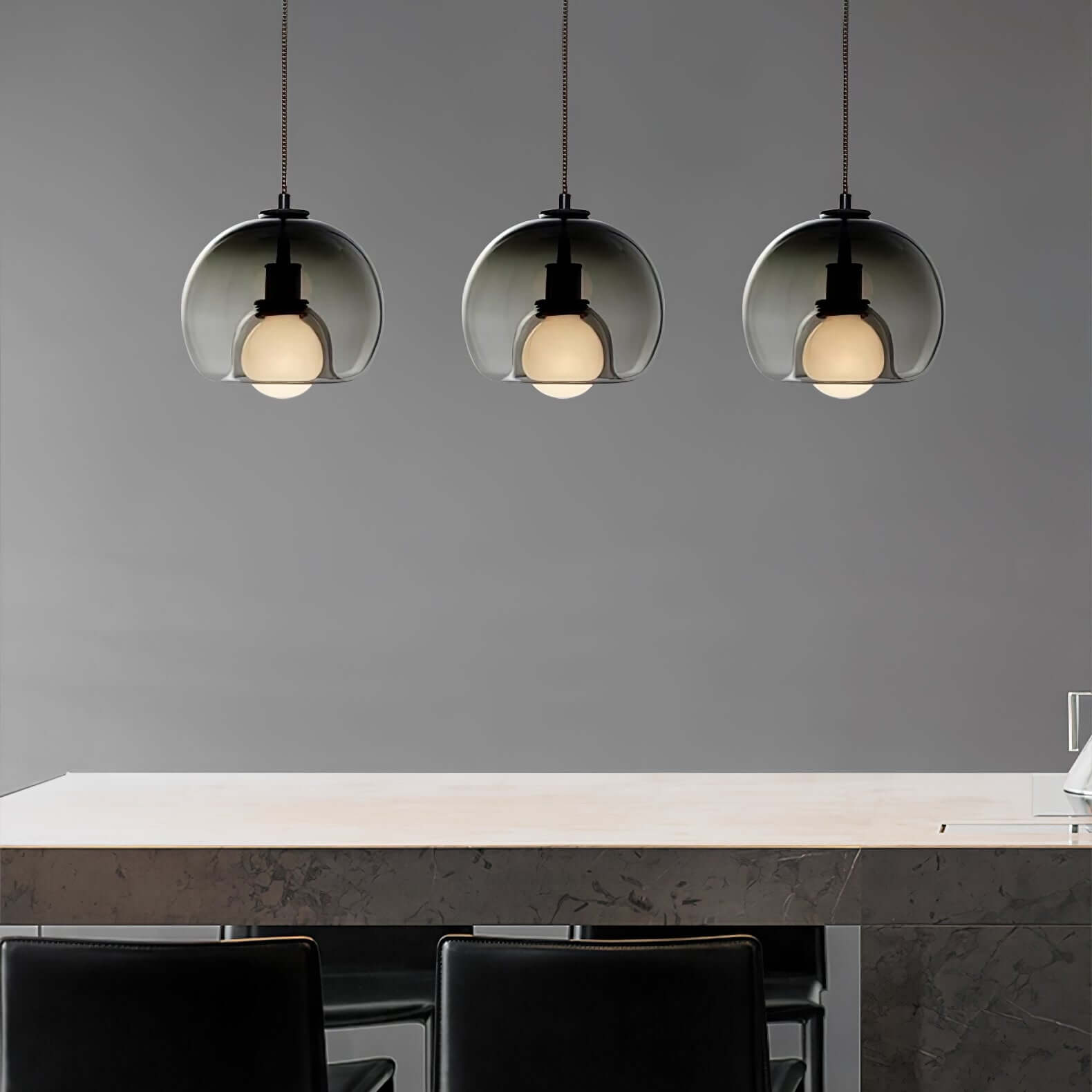 Moderne Pendelleuchte - Metall &amp; Glas