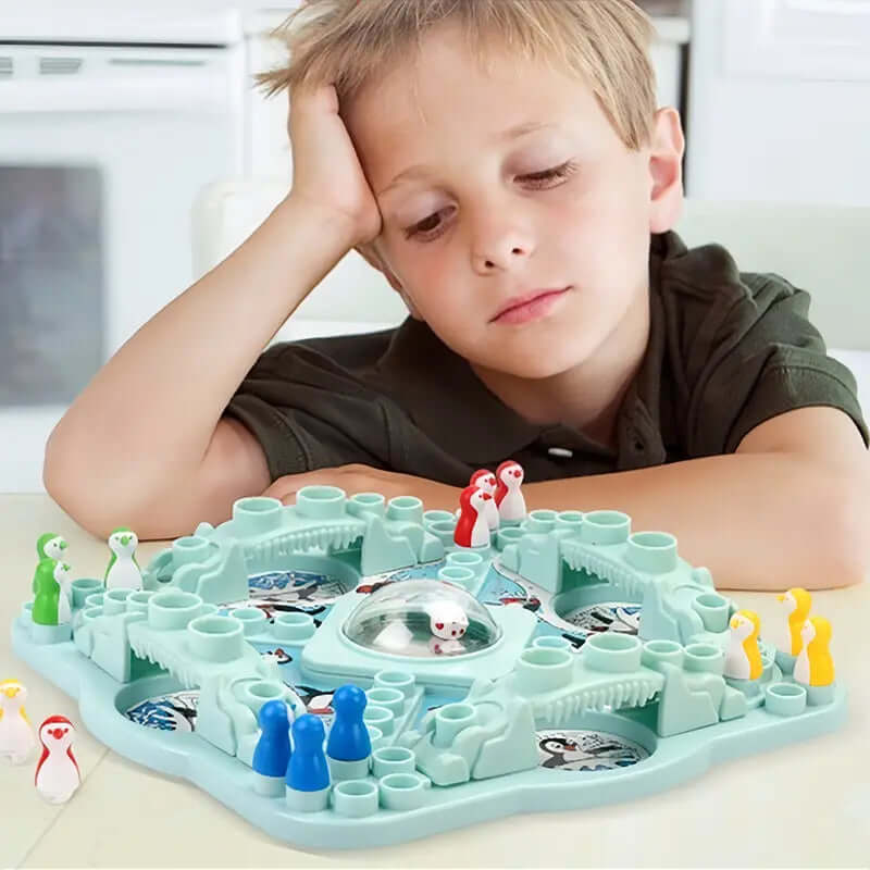 Pinguin-Rutschpartie: Brettspiel für Familien